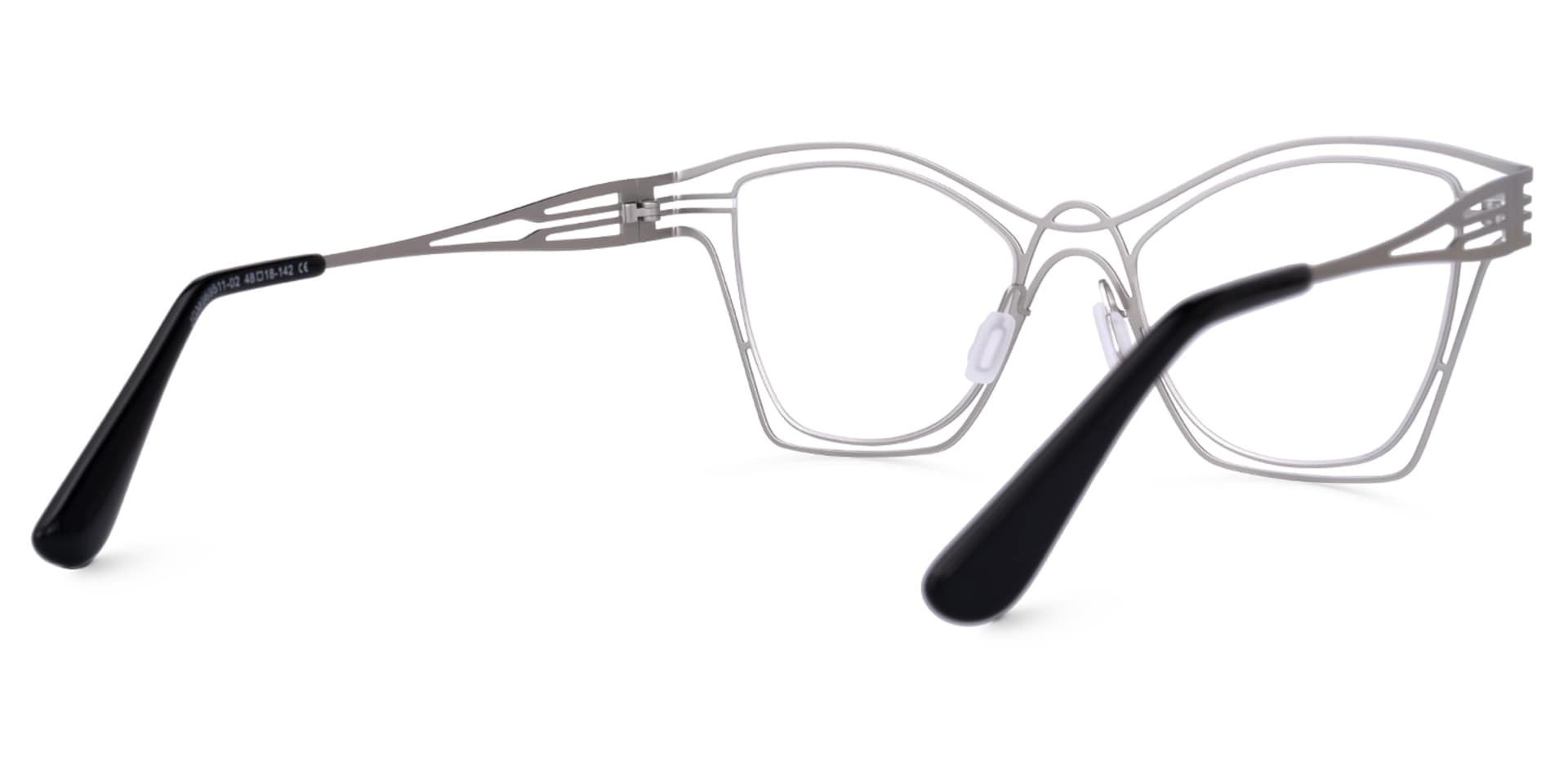 Barajas Cateye Silver Glasses | Zeelool Glasses3