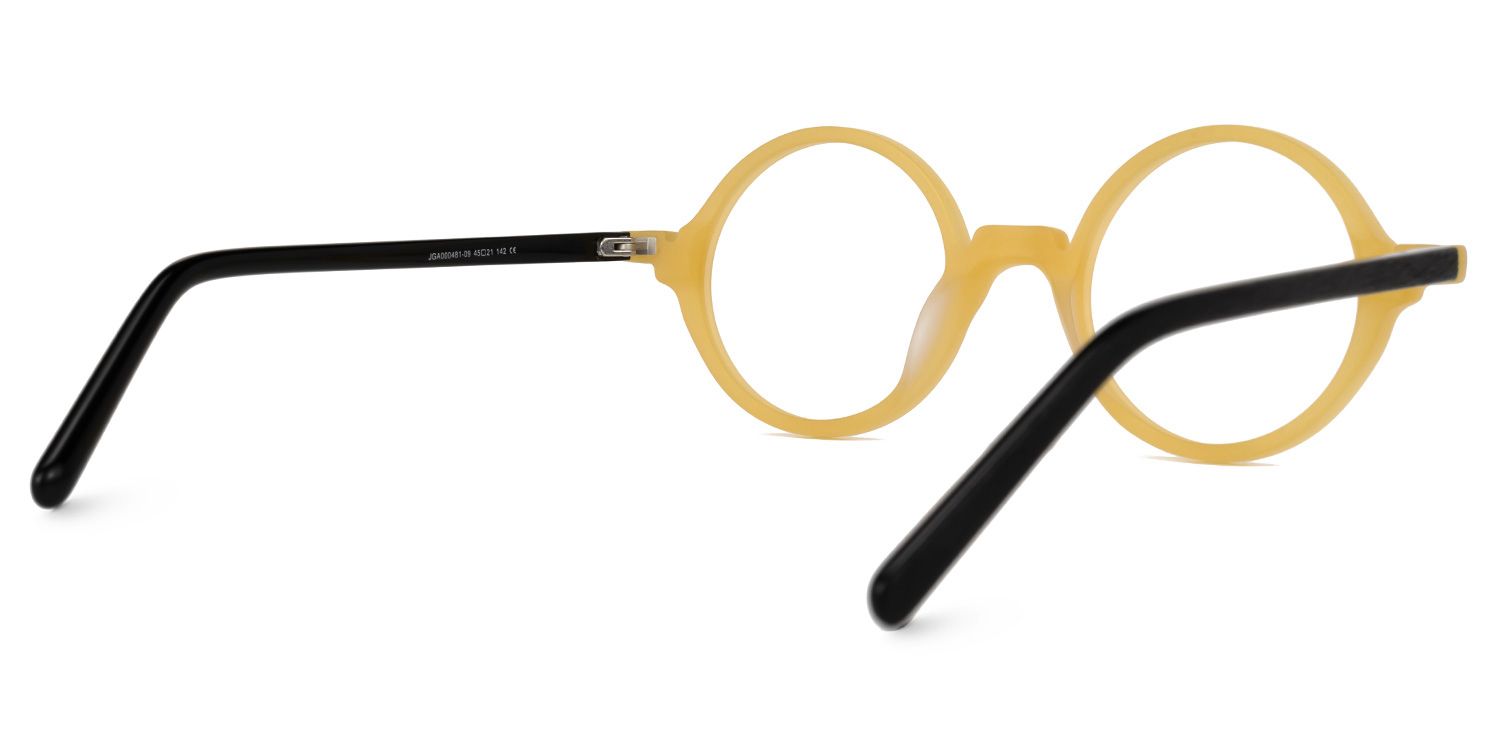 Otto Round Yellow Glasses | Zeelool Glasses3
