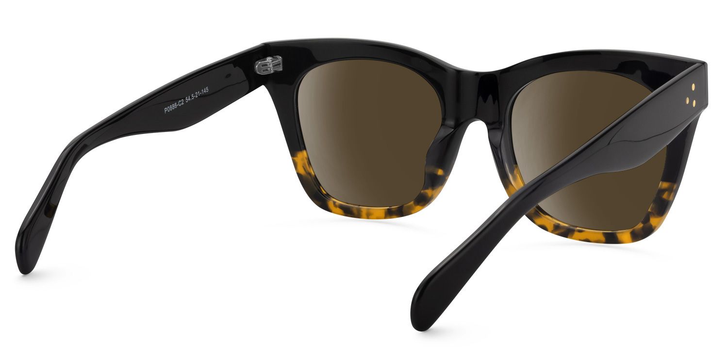 Rectangle Light Amber Glasses | Zeelool Eyeglasses3