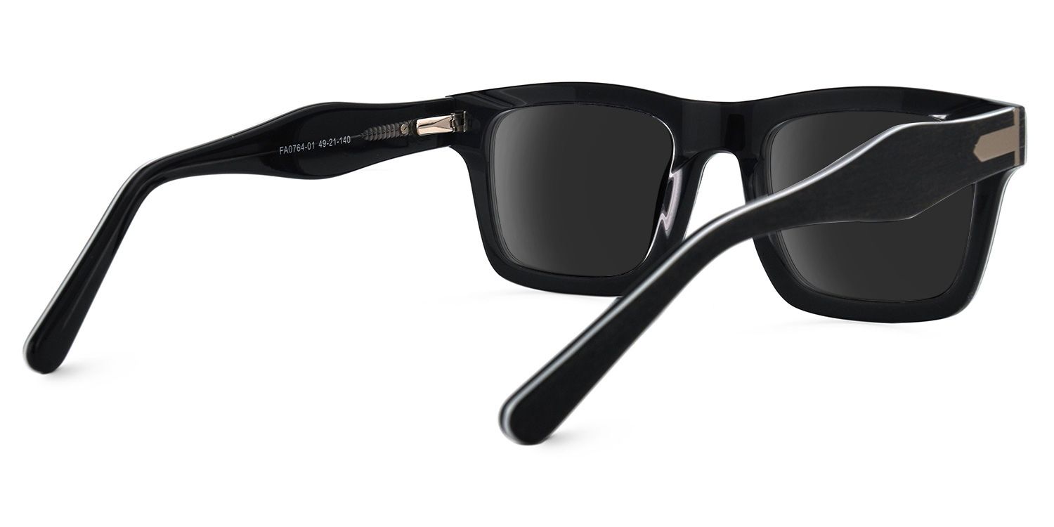 Rectangle Frosted Black Glasses3