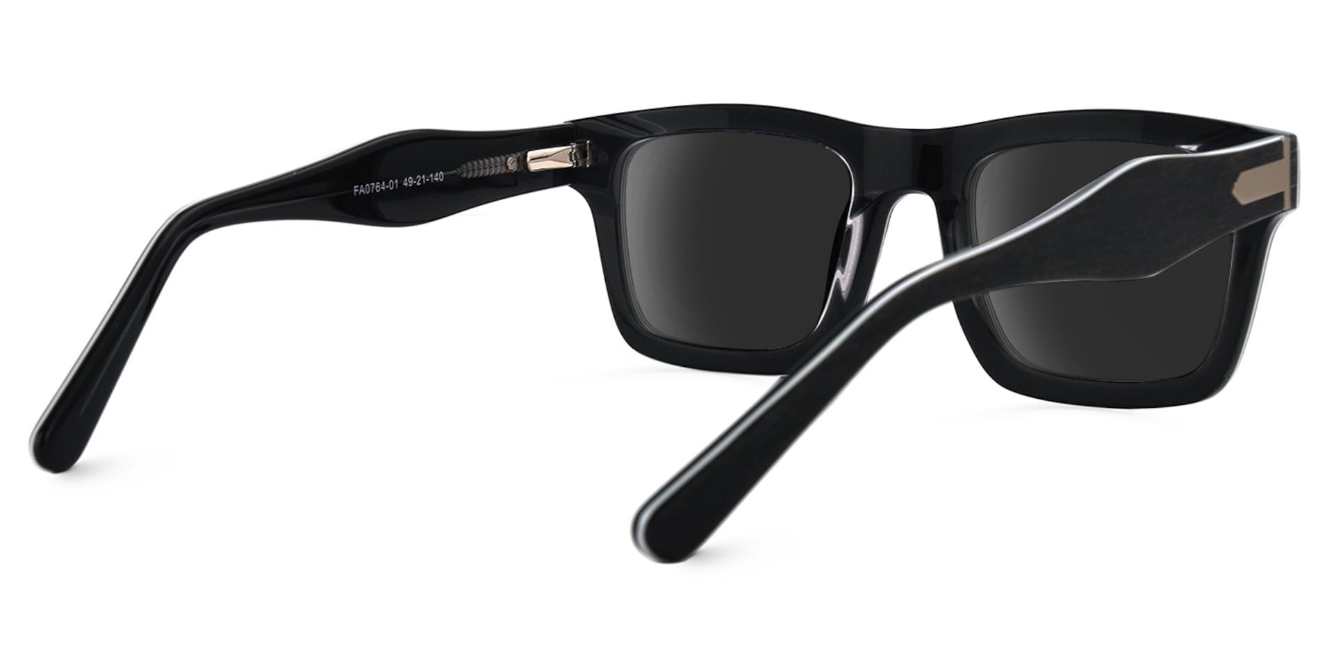 Rectangle Frosted Black Glasses3