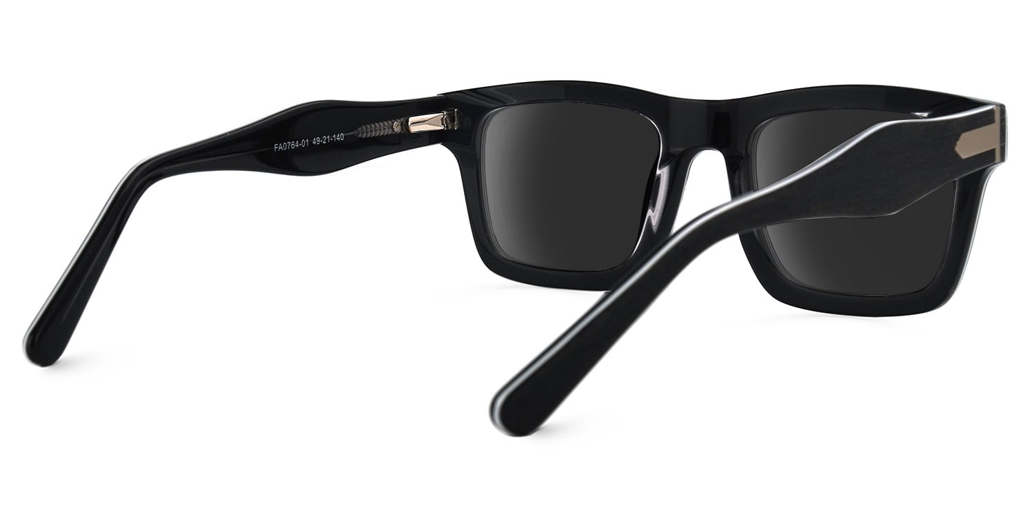 Riley Rectangle Dark-Gray Sunglasses3