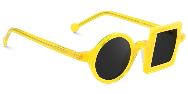 Paola Asymmetric Yellow Sunglasses | Zeelool Glasses2
