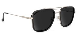 Nayeli Aviator Black-Silver Sunglasses2