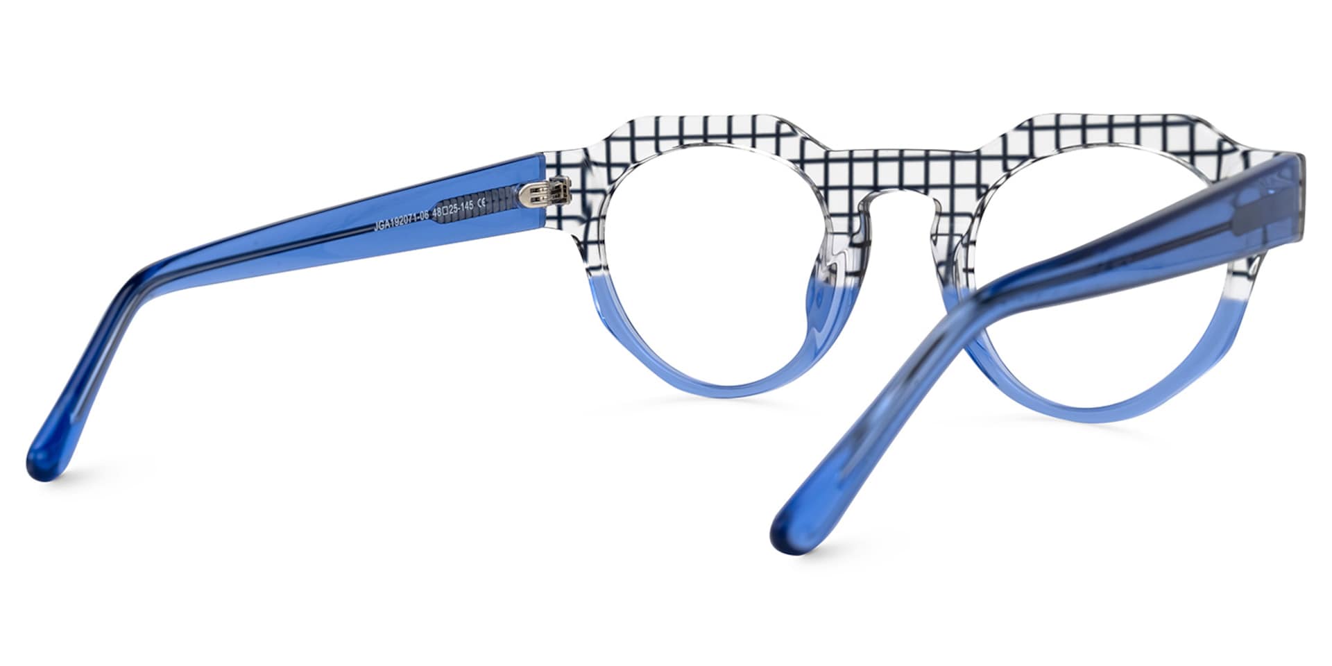 Karla Geometric Blue Glasses | Zeelool Glasses3
