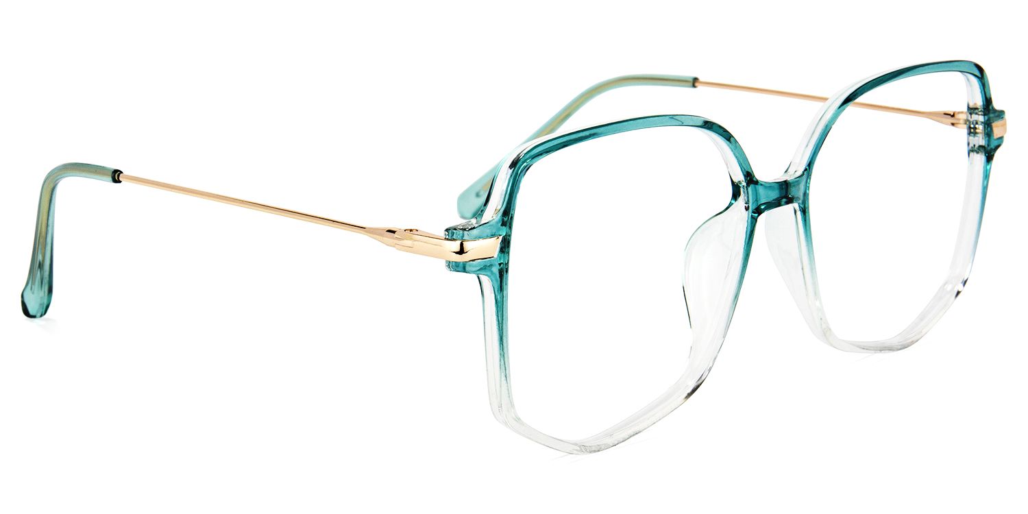 Payton Green Geometric Frame Glasses | Zeelool3