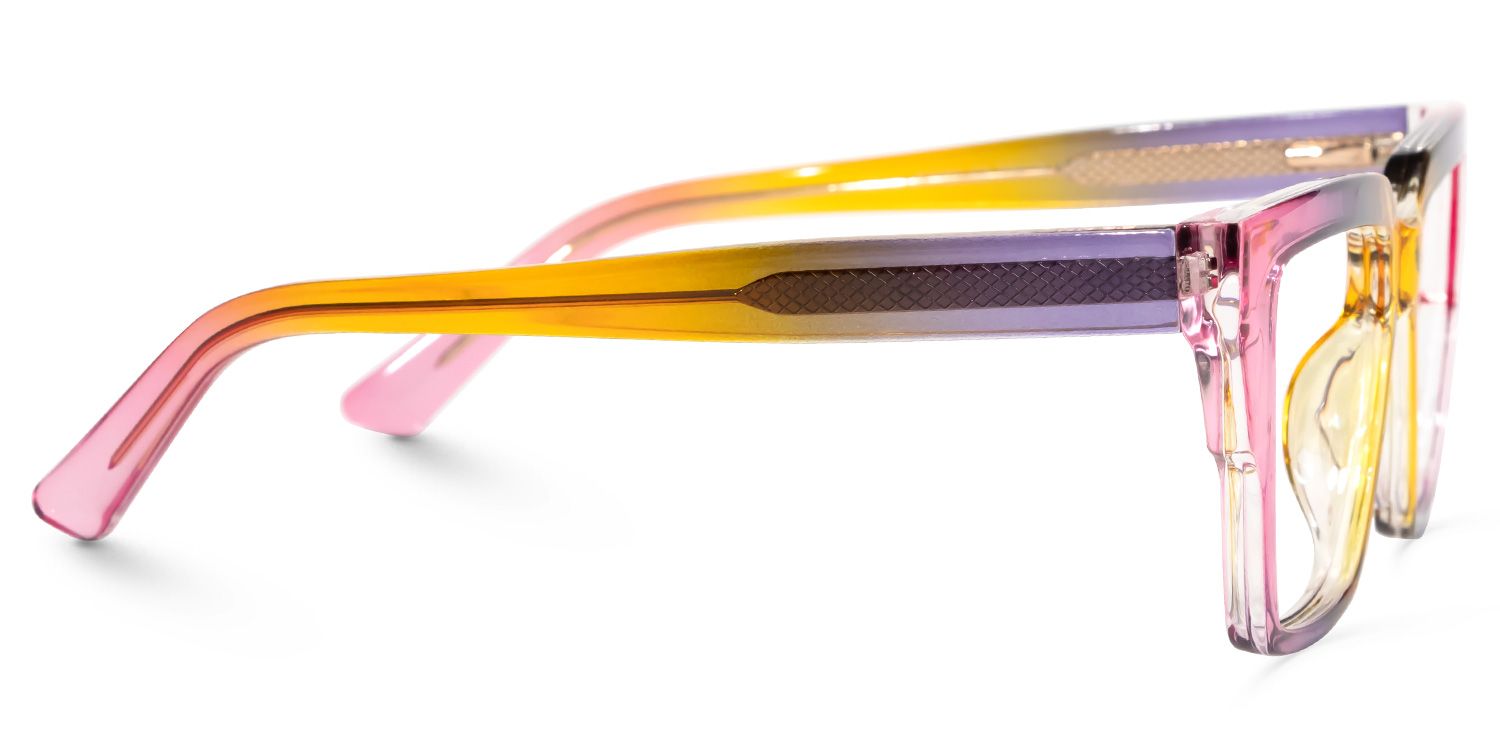 Hemazro Square Pink Glasses | Zeelool Glasses2