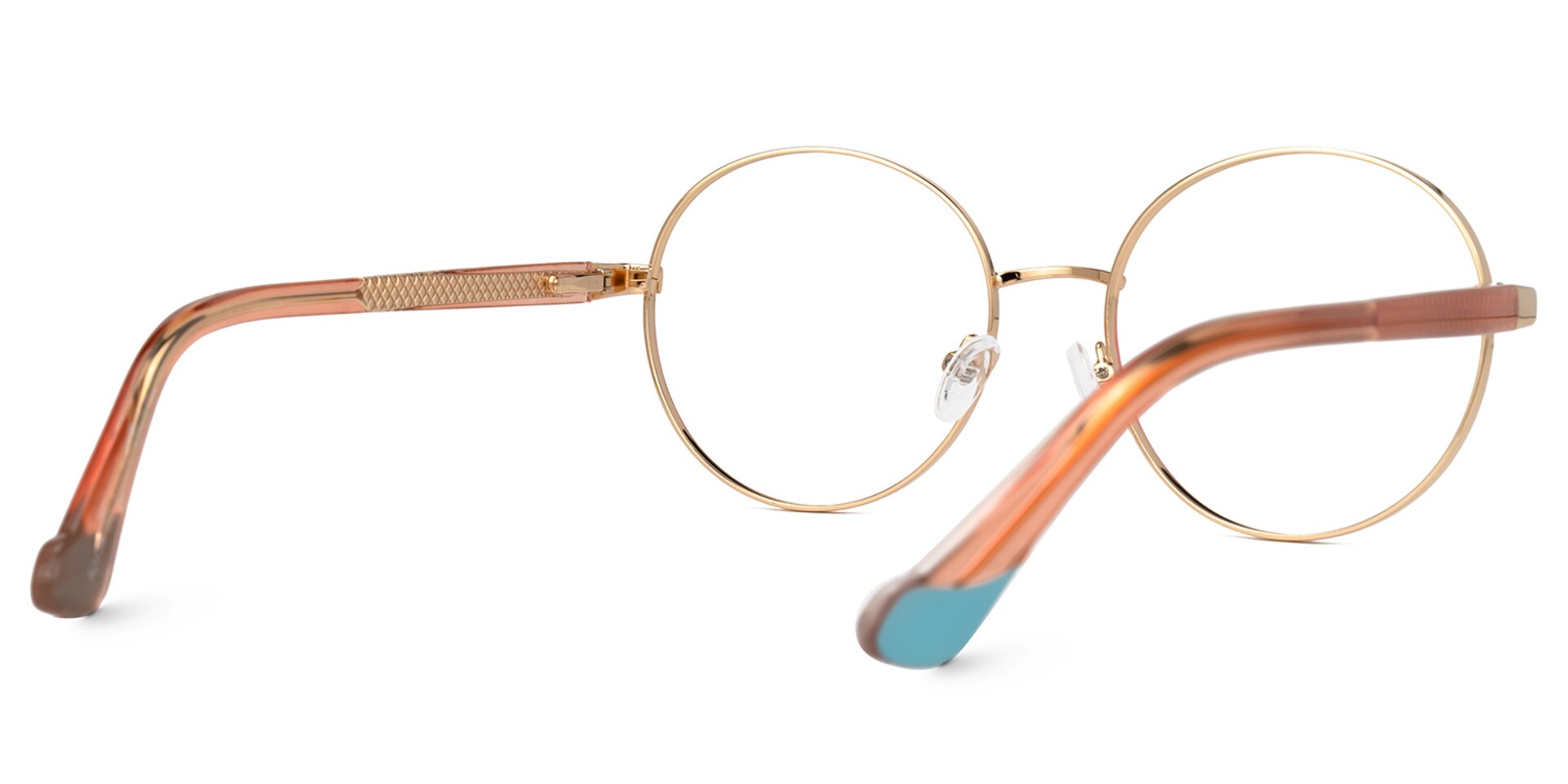 Palmore Round Blue-Orange Glasses | Zeelool Glasses3