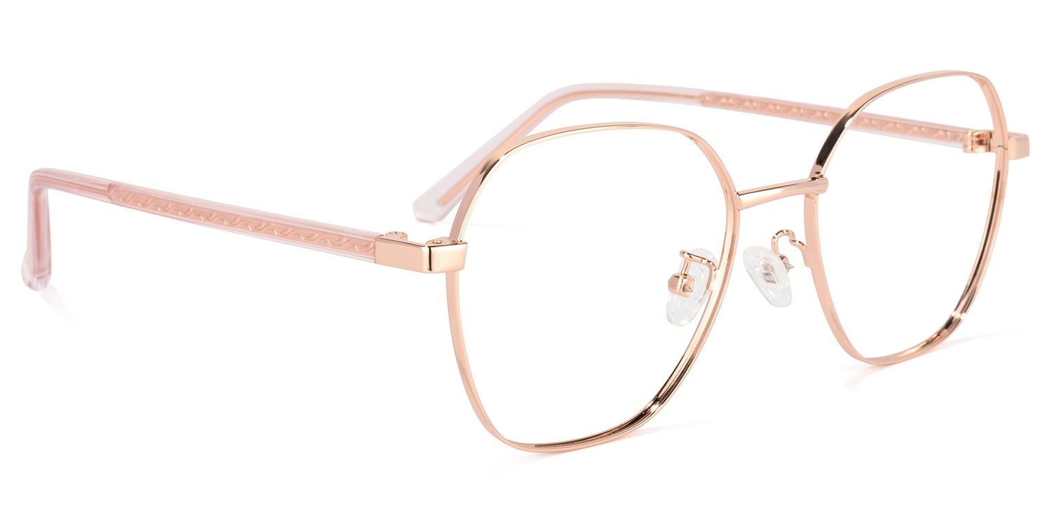 Perry Geometric Rose-Gold Glasses | Zeelool Glasses2