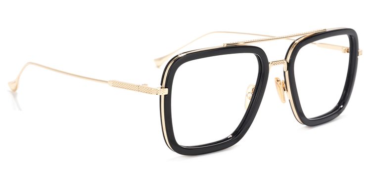 Gifford Aviator Black-Gold Glasses