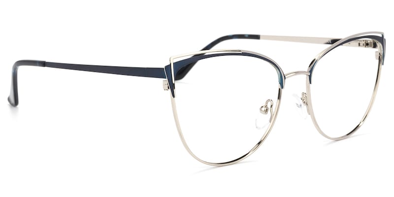 Faust Cateye Dark-Blue Glasses | Zeelool Glasses1