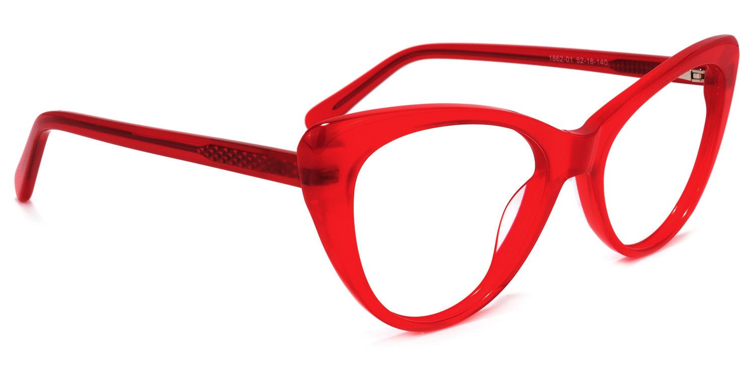 Charis Cat Eye Red Glasses | Zeelool Glasses2