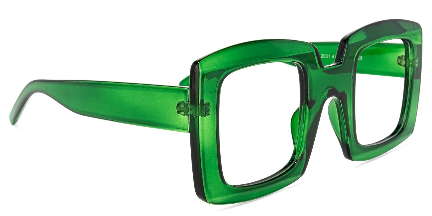Quincey Square Green Glasses | Zeelool Glasses2
