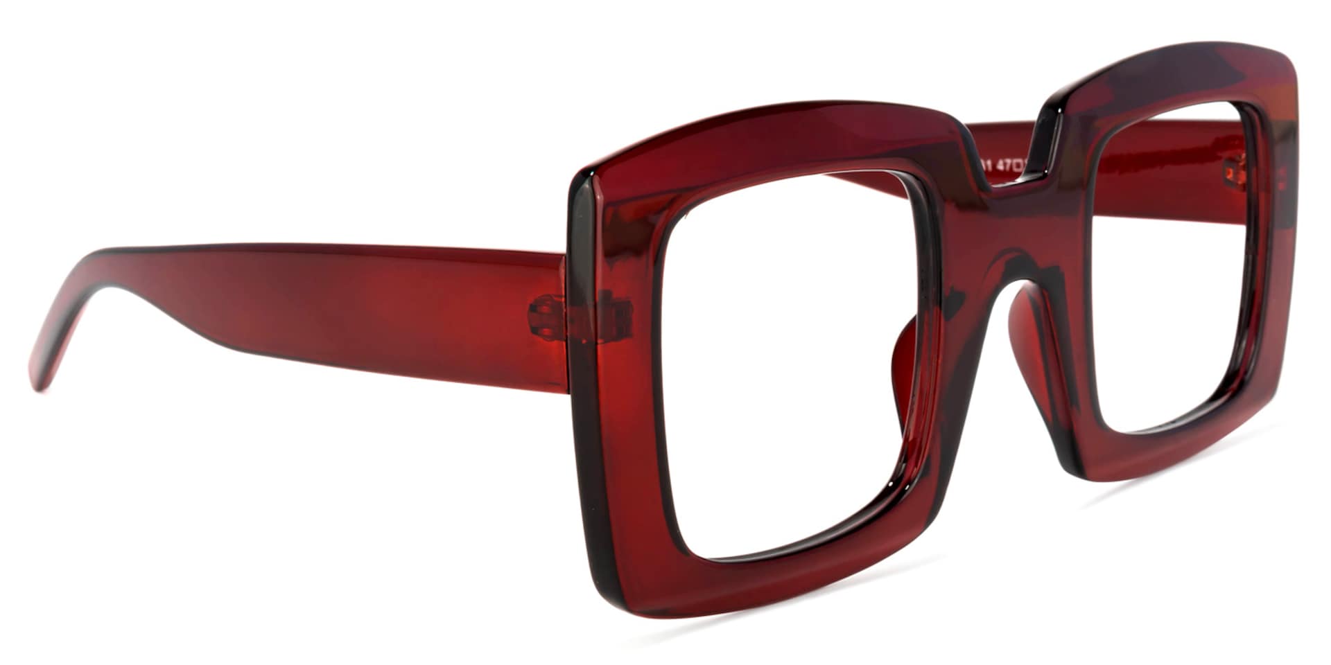 Quincey Square Dark-Red Glasses | Zeelool Glasses2