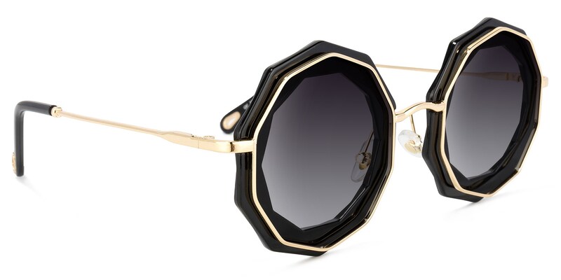 Princess Geometric Black Sunglasses | Zeelool Glasses2