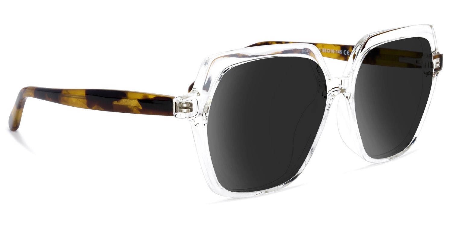 Norah Geometric Clear Sunglasses | Zeelool Glasses2