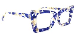 Newell Rectangle Blue-Floral Glasses2