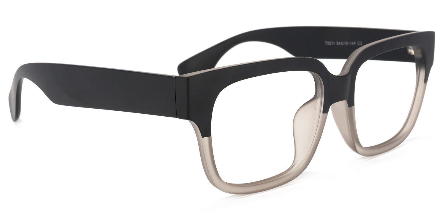 Colin Rectangle Black-Gray Glasses | Zeelool Glasses2