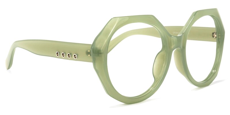 Skylar Geometric Cameo-Green Glasses | Zeelool Glasses2