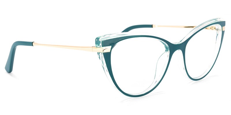 Sadie Cateye Dark-Green Glasses | Zeelool Glasses2