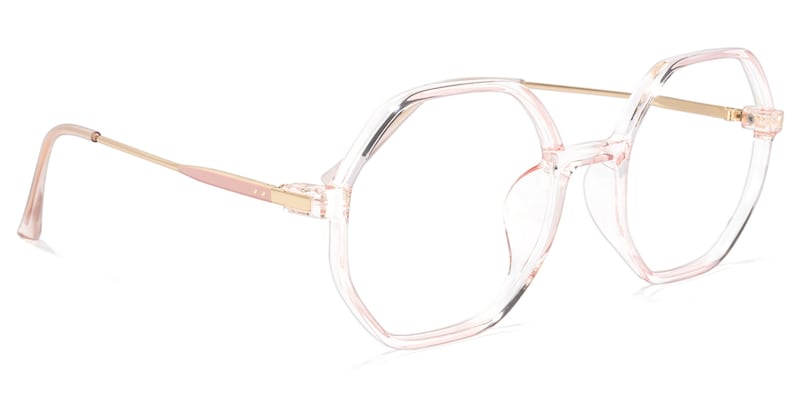Tanner Geometric Pink Glasses | Zeelool Glasses2