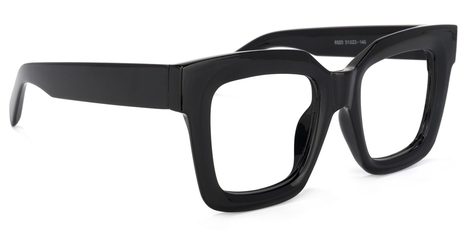 Trinity Square Black Glasses | Zeelool Glasses2
