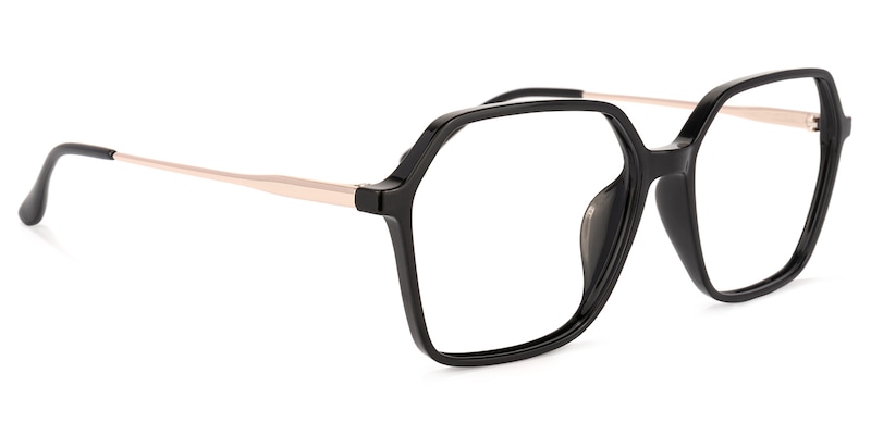 Wisdom Geometric Black Glasses | Zeelool Glasses2