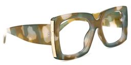 Yael Square Olive Glasses2