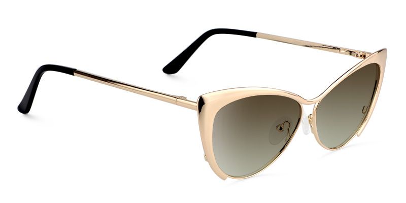 Ellen Cateye Gold Sunglasses | Zeelool Glasses2