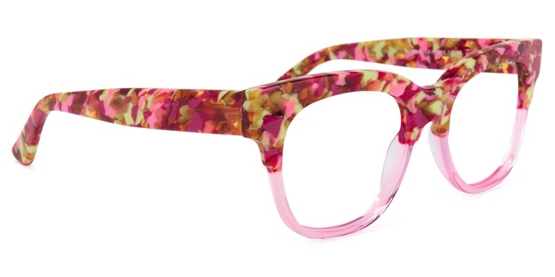Yessenia Square Pink-Floral Glasses | Zeelool Glasses2