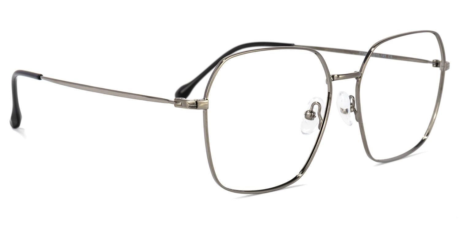 Zander Square Gray Glasses | Zeelool Glasses2