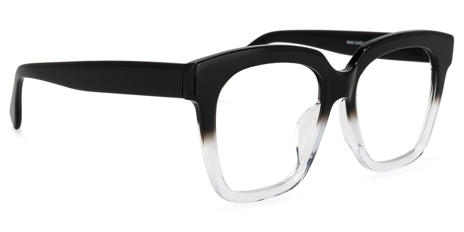 Xion Square Black-Crystal Eyeglasses and Ombre Frames2