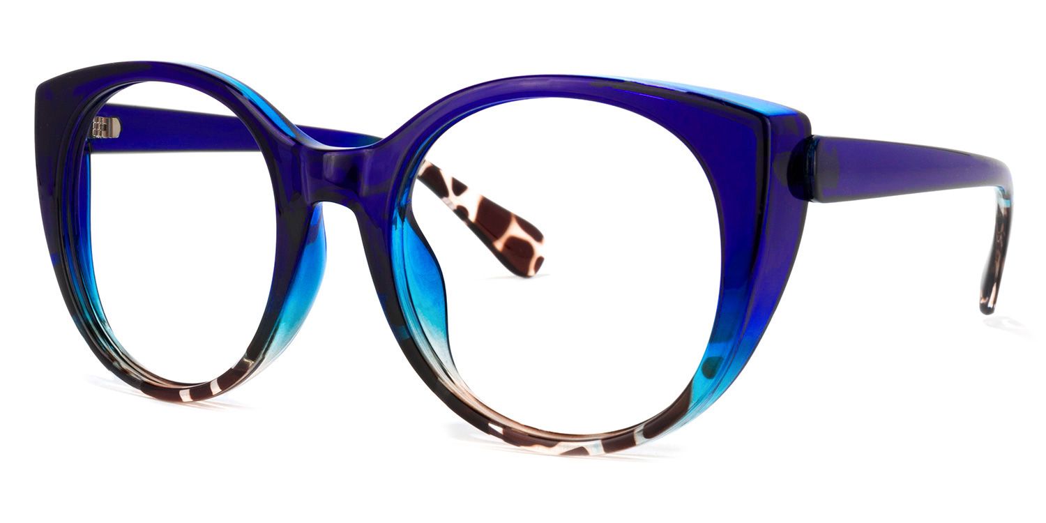 Migdalia Cateye Dark-Blue Glasses | Zeelool Glasses1