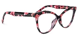 Saul Cateye Pink Floral Glasses2