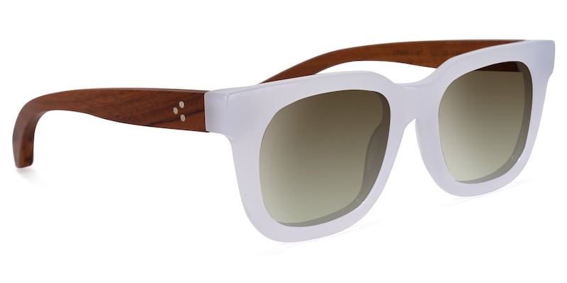 Diana Rectangle White Sunglasses | Zeelool Glasses2