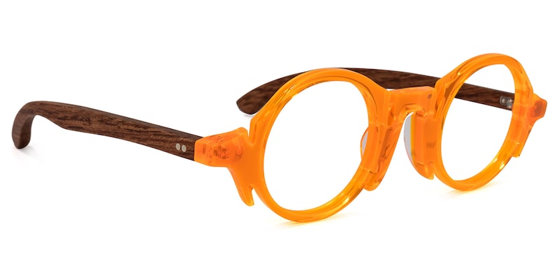 Charlie Round Orange Glasses | Zeelool Glasses2