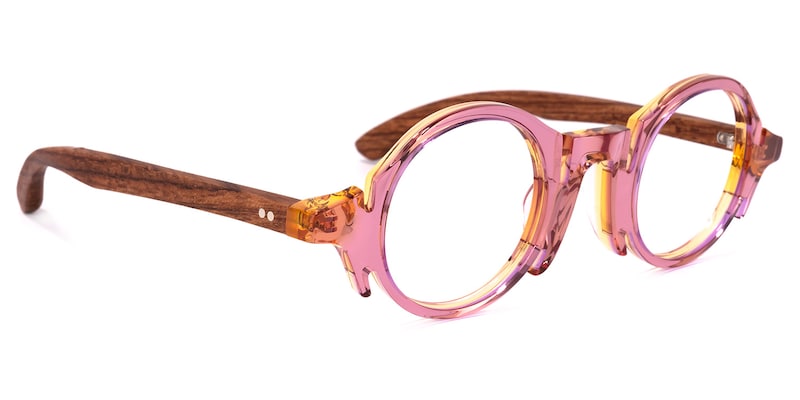 Charlie Round Pink Glasses | Zeelool Glasses2