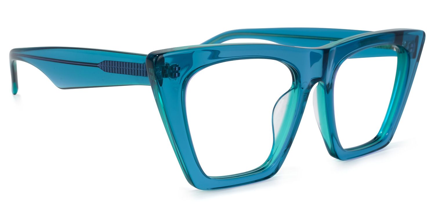 Cecile Cat Eye Blue Glasses | Zeelool Glasses2