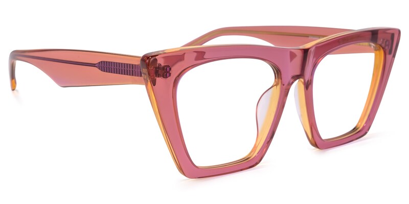 Cecile Cat Eye Pink Glasses | Zeelool Glasses2