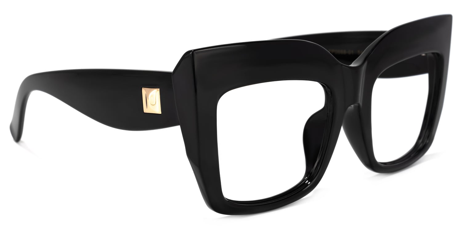 Alberta Cat Eye Black Glasses2