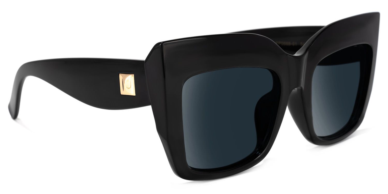 Alberta Cat Eye Black Sunglasses | ZEELOOL Canada2