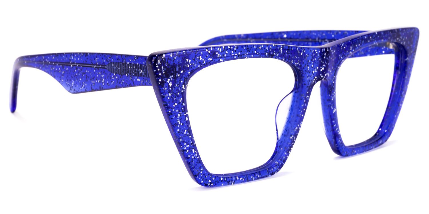 Cecile Cat Eye Blue Glasses | Zeelool Glasses2