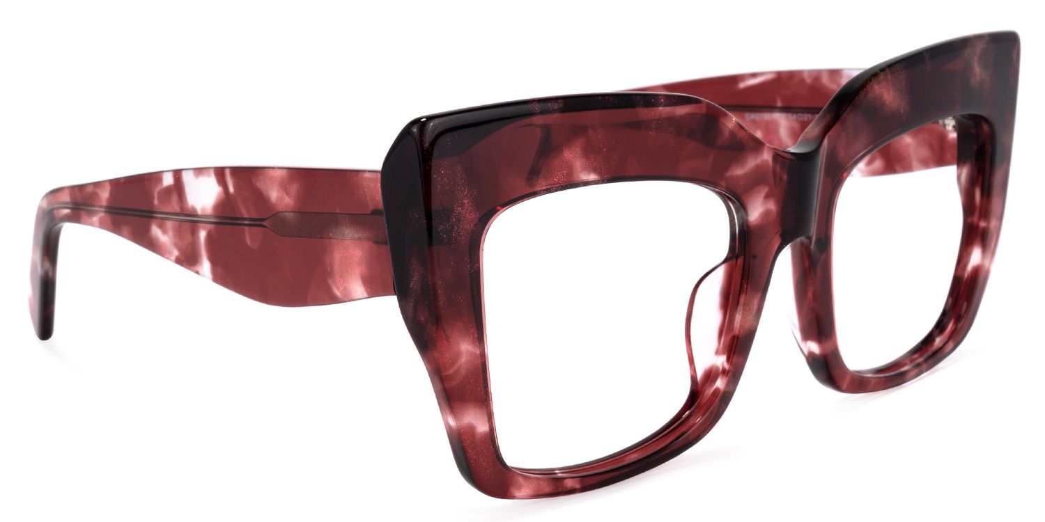 Charmaine Cat Eye Burgundy Glasses | Zeelool Glasses2