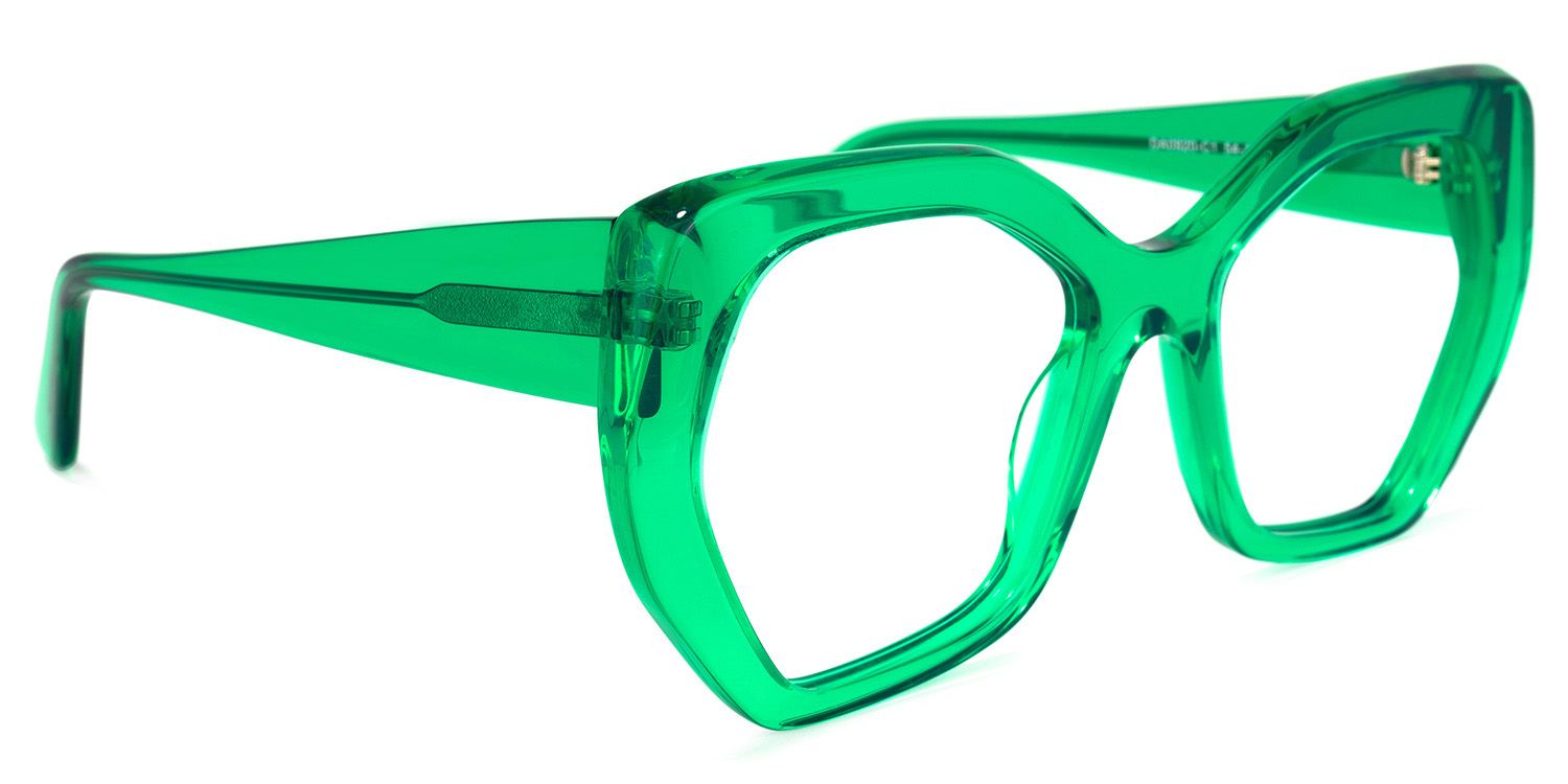 Vickie Geometric Green Glasses | Zeelool Glasses2