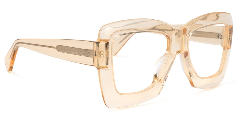 Serenity Square Champagne Glasses | Zeelool Glasses2