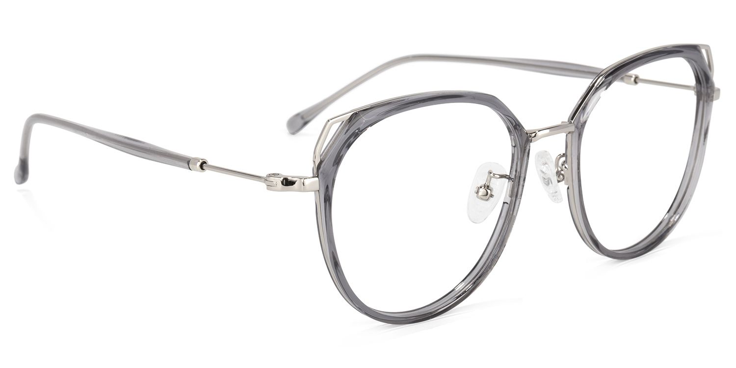 Ofelia Cateye Gray Glasses | Zeelool Glasses2