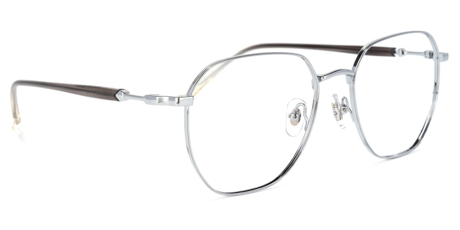 Veronica Geometric Silver Glasses | Zeelool Glasses2