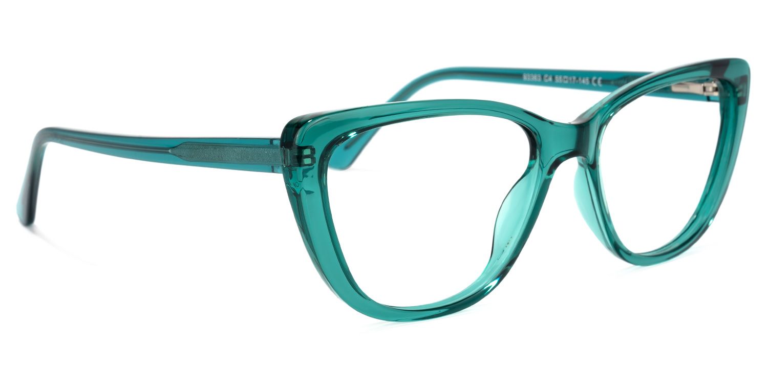 Qamar Cateye Peacock-Blue Glasses | Zeelool Glasses2