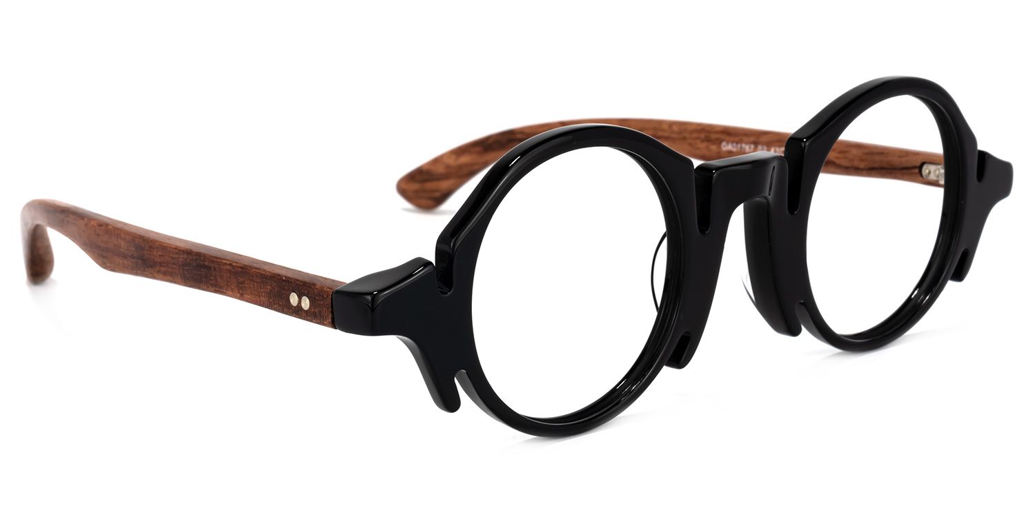 Charlie Round Black Eyeglasses and Unique Big Frames2