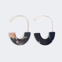 Vintage Pattern Oval Purple Earrings1